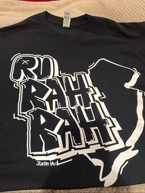 Justin Boots Black T-Shirt with White Graphic Text